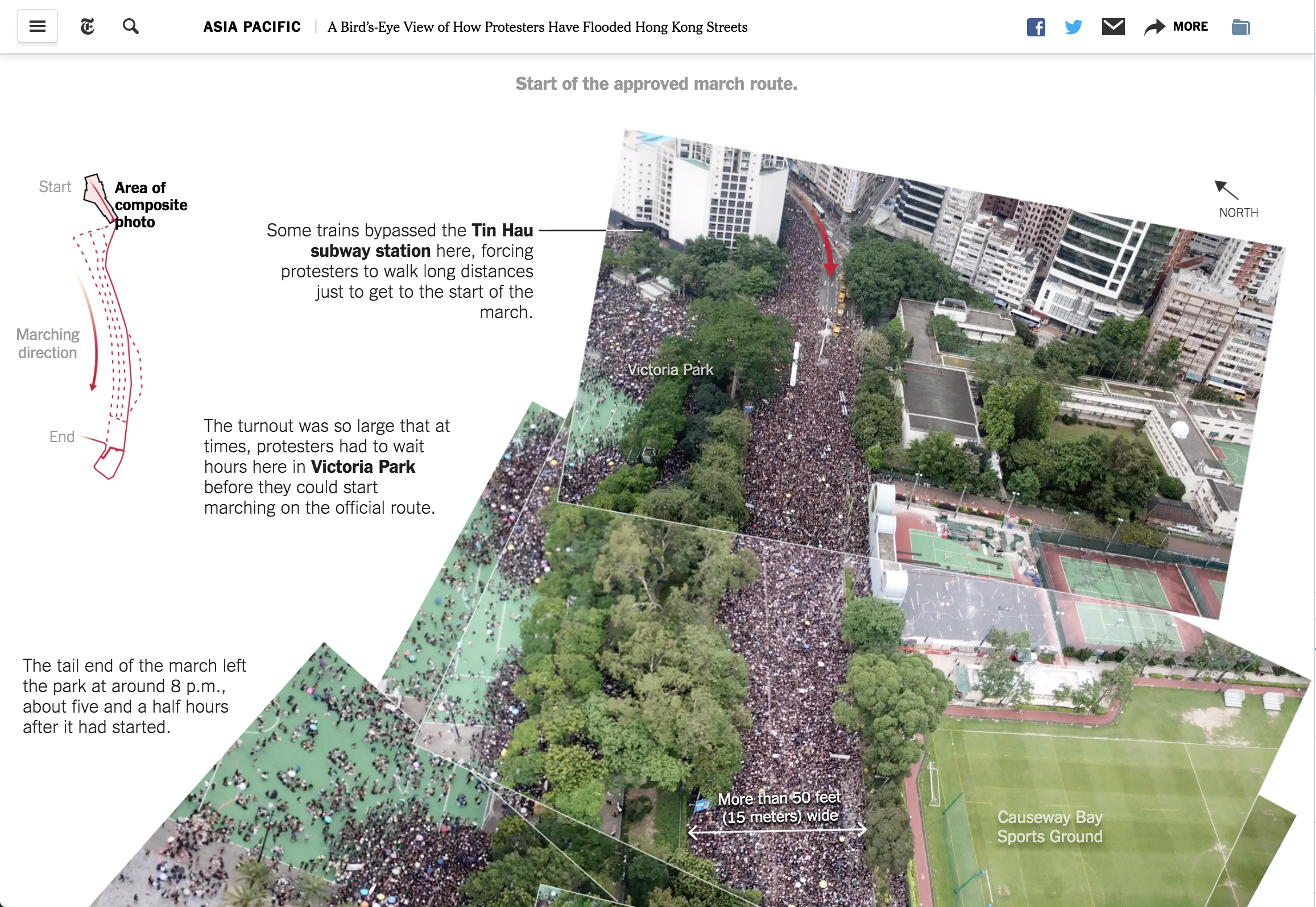 A Bird’s-Eye View of How Protesters Have Flooded Hong Kong Streets